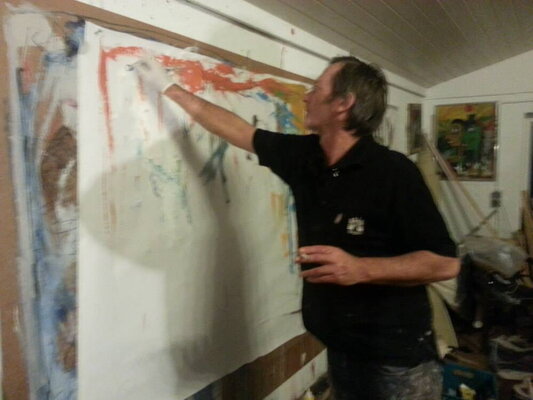 Reinhard Stammer in the Studio: When I was younger in my studio in Handewitt Germany 2014