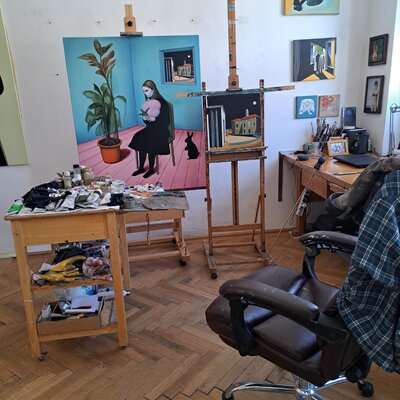 Juan Miguel Restrepo Valdes en el estudio