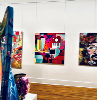 Ilaamen Pelshaw in the Studio: My painting 'Love of Art' being exhibited at RBR Gallery