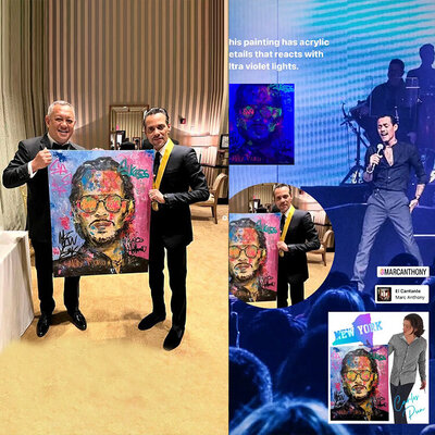 Carlos Pun nello studio: Celebrities collecting Carlos Pun Paintings as Singers, Soccer Players from Usa and Eur, Formula 1 Drivers , Boxers among ohers.