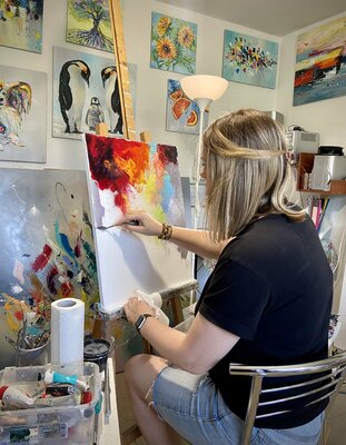 Liubov Kuptsova in de studio