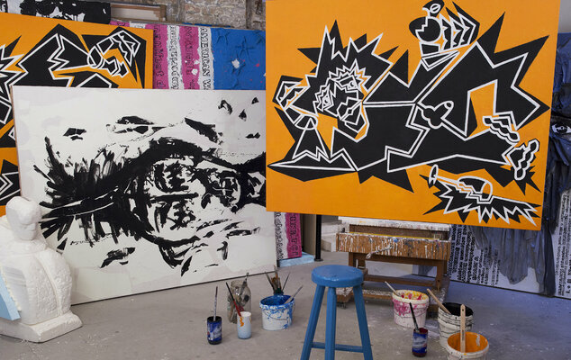 Andreas Gleich nello studio: Atelier view
