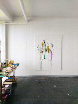 Birgit Fechner im Studio: Neues Studio im Atelierhaus Pankow Juni 2022