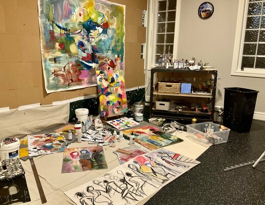 Marie Manon Corbeil in the Studio: Very good productive day. I am very happy..:)