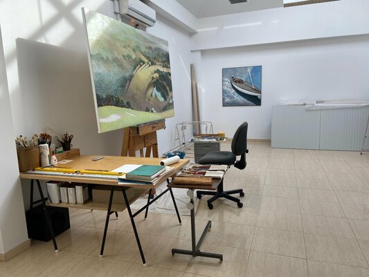 Sergej Sologub in the Studio: Atelier Benalmadena bei Malaga. Spanien