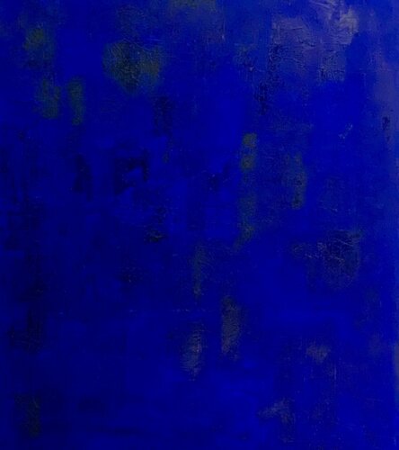 XXI- Reflection on Ultramarine Blue & Black - 2019 di Catherine Timotei, Pittura in vendita su Singulart