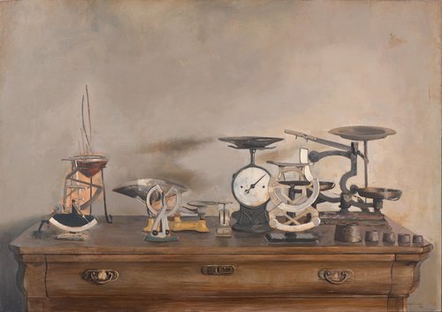 Balanzas de precisión von Juan Manuel Alvarez Cebrián, Malerei kaufen auf Singulart