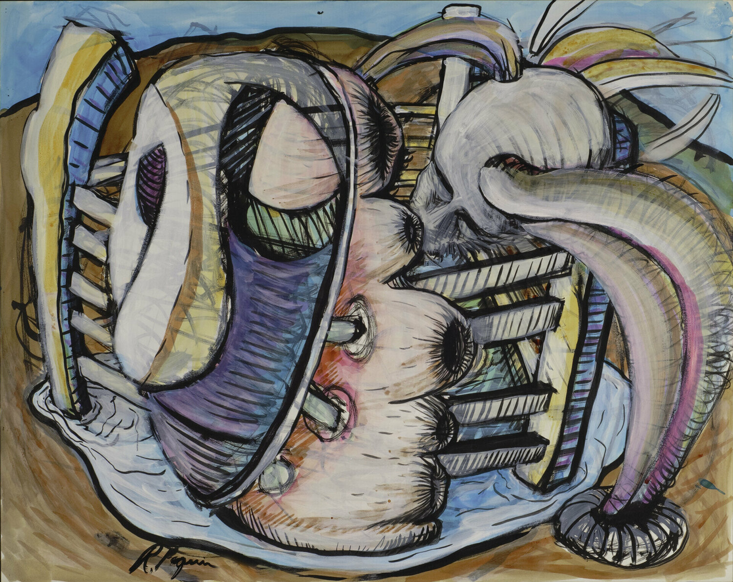 In the Pen With Picasso by Ralph Paquin (2007) Work on Paper