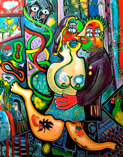 "Le bonheur Picasso" by Jean-Louis Azencott, Painting for Sale on Singulart