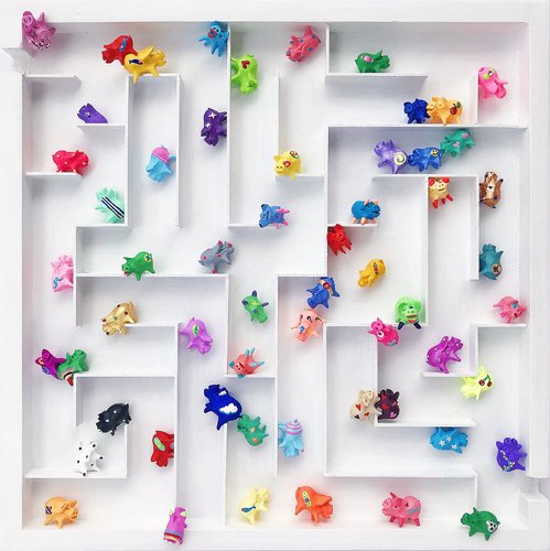 Piggies in Amazement van Seunghwui Koo, Schilderij te koop op Singulart