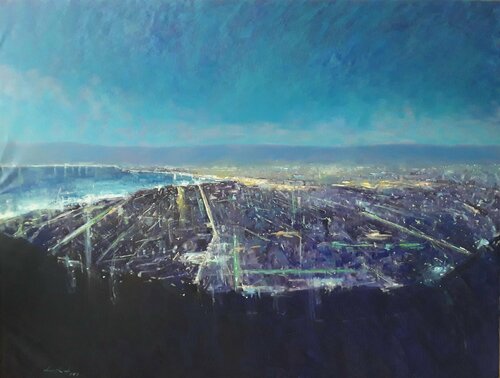 Palermo, night van Luca Raimondi, Schilderij te koop op Singulart