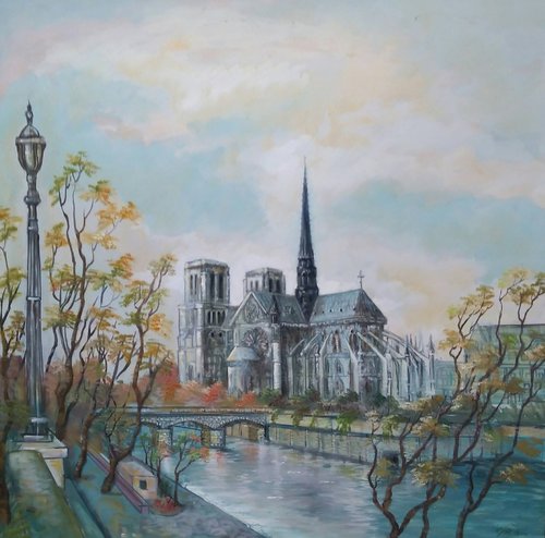 Notre Dame de Paris di George Panturu, Pittura in vendita su Singulart
