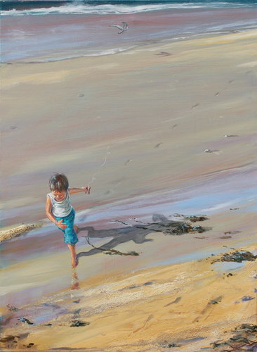 L’instant précis où Paul sanglotant me dit : Tu sais je crois que mon cerf-volant a repris sa liberté par François Pagé, Peinture en vente sur Singulart