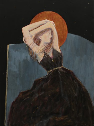 Éclipse II,  Je suis, d'or en toi, sois tranquille. Je m'endors ,en toi. Suis moi sous les vagues frémissements des étoiles von François Pagé, Malerei kaufen auf Singulart