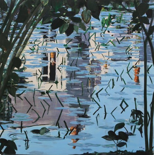 Tout avait commencé entre nous par les reflets orangés de votre petite jupe d’été by François Pagé, 회화 for Sale on Singulart