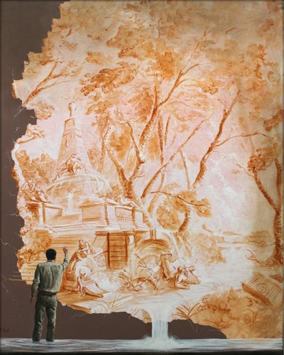 « L’instant précis où je surpris Paul rattrapé par son propre sujet » par François Pagé, Peinture en vente sur Singulart