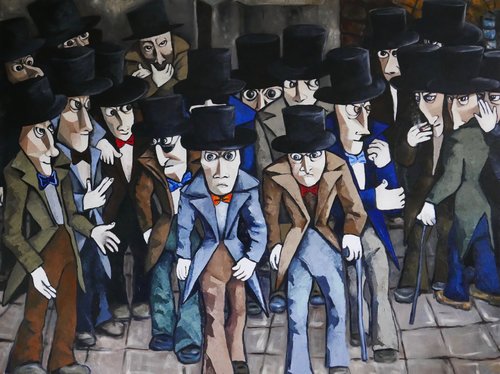 Top hat & tails gang 11 van Ta Byrne, Schilderij te koop op Singulart