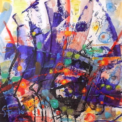 Abstract landscape-V di Stanislav Bojankov, Opera su carta in vendita su Singulart