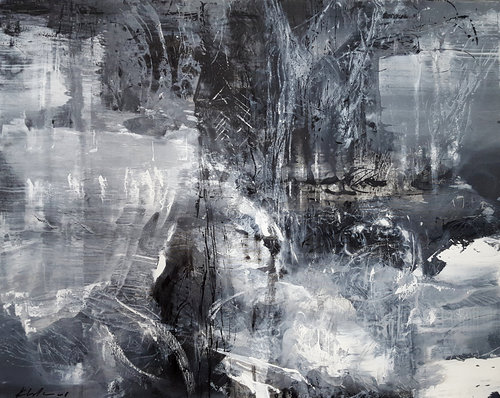 BETWEEN THE BLACK AND DIVINE 4 LIGHTSCAPE MINDSCAPE BLACK GREYS AND WHITE ABSTRACT ONEIRIC ART BY O KLOSKA Ovidiu Kloska