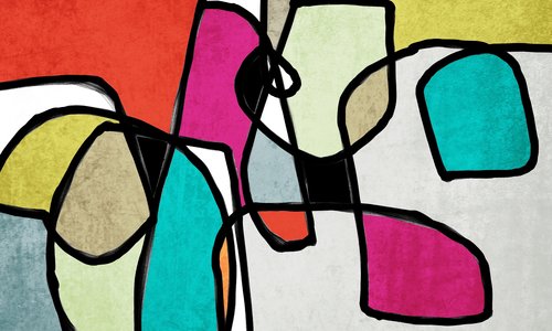 Vibrant Colorful Mid- Century Modern Abstract-0-16 Irena Orlov