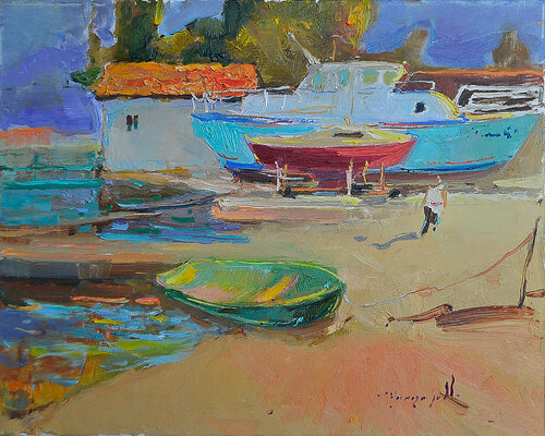 Nikolaev in the summer _ oil on canvas par Alexander Shandor, Peinture en vente sur Singulart