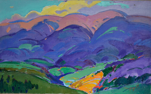 Summer in the Mountains van Alexander Shandor, Schilderij te koop op Singulart