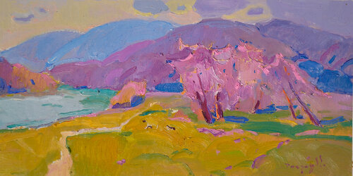 Spring tenderness _ oil on cardboard de Alexander Shandor, Pintura a la venta en Singulart