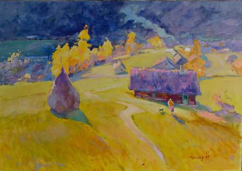 Gold Carpathians _ oil on canvas de Alexander Shandor, Pintura a la venta en Singulart