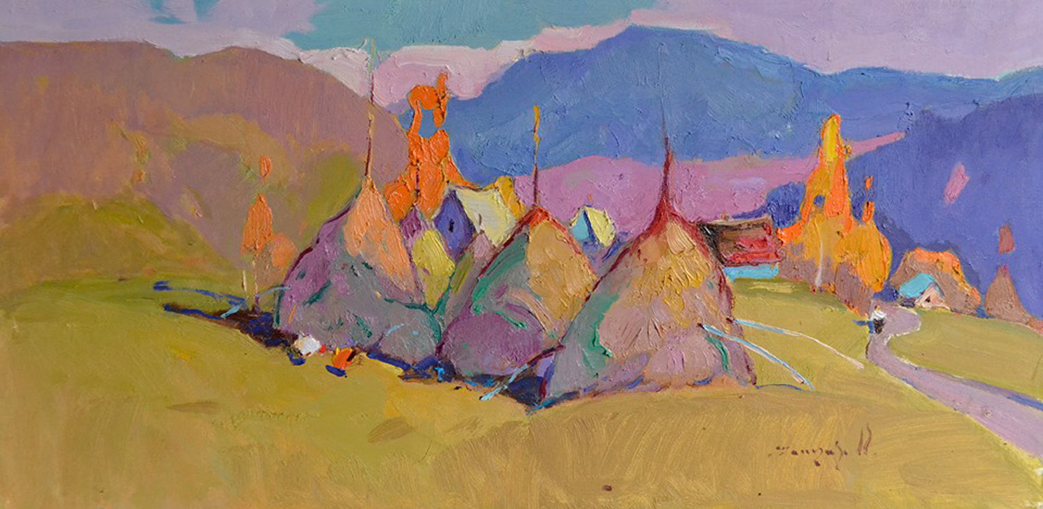 High in the mountains _ oil on canvas Alexander Shandor Dipinto originale in vendita