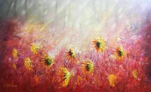Sunflower Splendor di Miroslava Lipovec Friedman, Pittura in vendita su Singulart