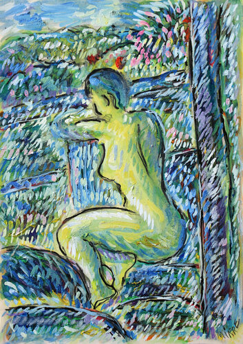 Femme assise et paysage von Jean Mirre, Werk auf Papier kaufen auf Singulart