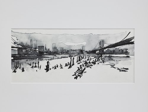 "New York City Bridges" par Benno Noll, Œuvre sur papier en vente sur Singulart