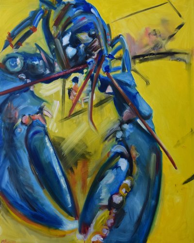 Yellow Yellow Lobster Yellow di Michelle Parsons, Pittura in vendita su Singulart