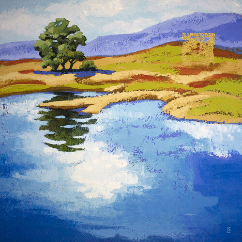 Abstract Landscape. Sky Reflection van Stanislav Sidorov, Schilderij te koop op Singulart