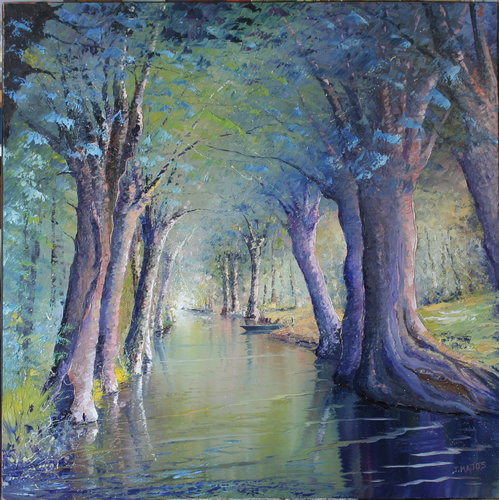 Le marais de Maillezais by Jacques Majos, Painting for Sale on Singulart
