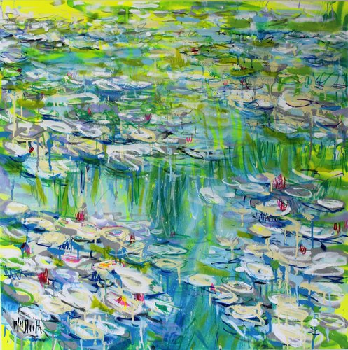 Monet Monet Monet (Fluo) van Wayne Sleeth, Schilderij te koop op Singulart