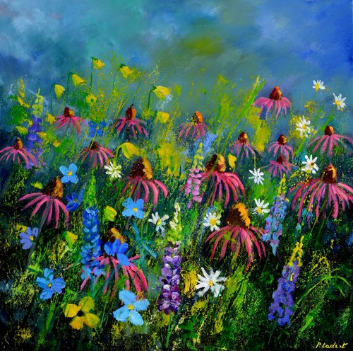 Rudbeckias 88 van Pol Ledent, Schilderij te koop op Singulart