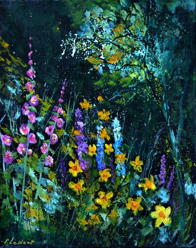 Fleurs de mon jardin 45 van Pol Ledent, Schilderij te koop op Singulart