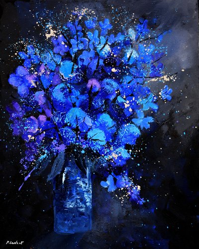 Blue still life 4561 van Pol Ledent, Schilderij te koop op Singulart