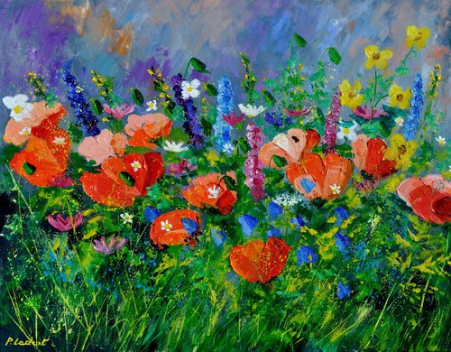 My garden flowers 97 van Pol Ledent, Schilderij te koop op Singulart