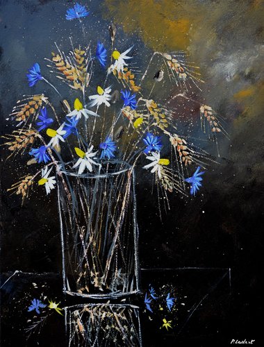 Still life wild field flowers von Pol Ledent, Malerei kaufen auf Singulart