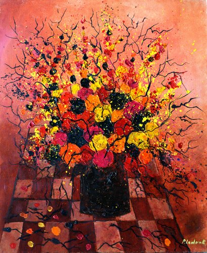 Red still life van Pol Ledent, Schilderij te koop op Singulart