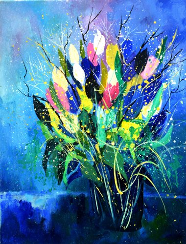 Tulips by Pol Ledent, 회화 for Sale on Singulart