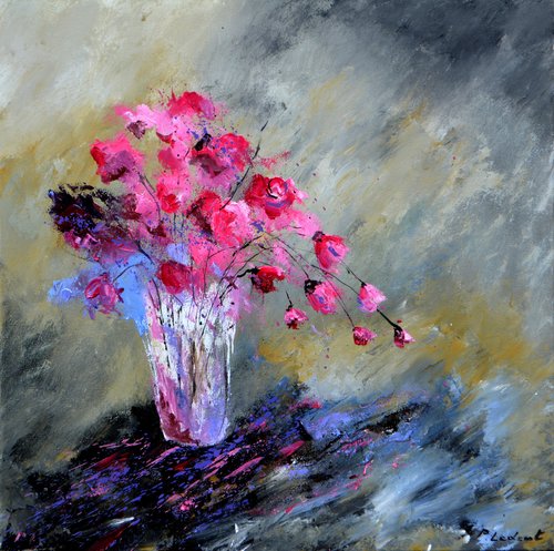 Pink still life 6618 di Pol Ledent, Pittura in vendita su Singulart