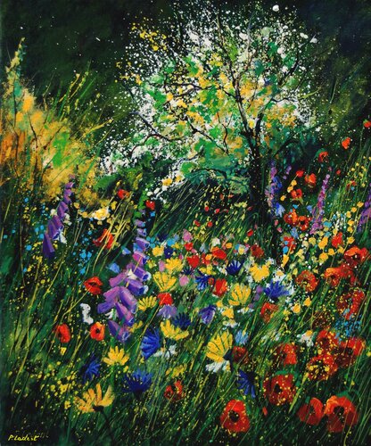 Garden flowers von Pol Ledent, Malerei kaufen auf Singulart