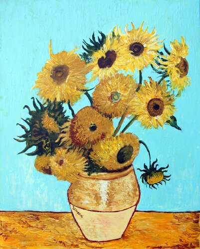 Les tournesols d'aprés Vincent Van Gogh van Eric Bruni, Schilderij te koop op Singulart