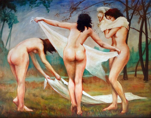 🏖️Les grandes Baigneuses 🏖️The great Bathers 🏖️Die großen Badenden von Isabel Mahe, Malerei kaufen auf Singulart
