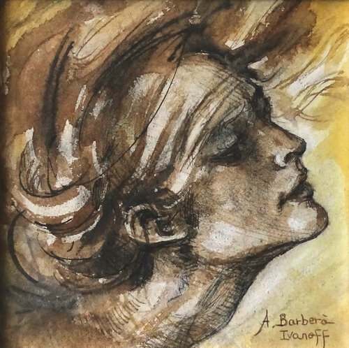 Etude de visage pour "Iota" de Alexandre Barbera-Ivanoff, Pintura a la venta en Singulart
