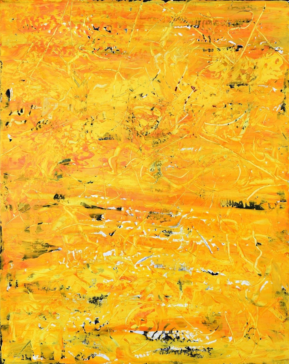 Yellow abstract painting HY121 by Radek Smach (2016