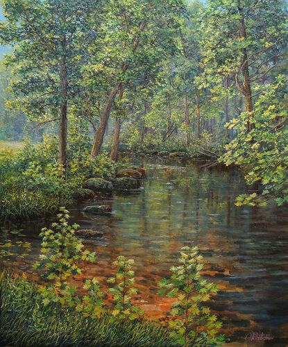 The Way through the Woods van Oleg Riabchuk, Schilderij te koop op Singulart